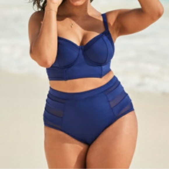 Adore Me Other - Adore Me Daeny Contour Plus Size Blue Swim Bottoms 0X NWT